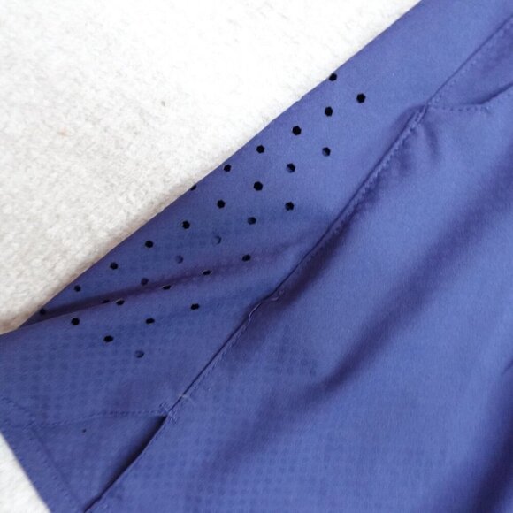 Legends Shorts Small Blue Solid Drawstring Unlined 6" in Perforated - Picture 6 of 14